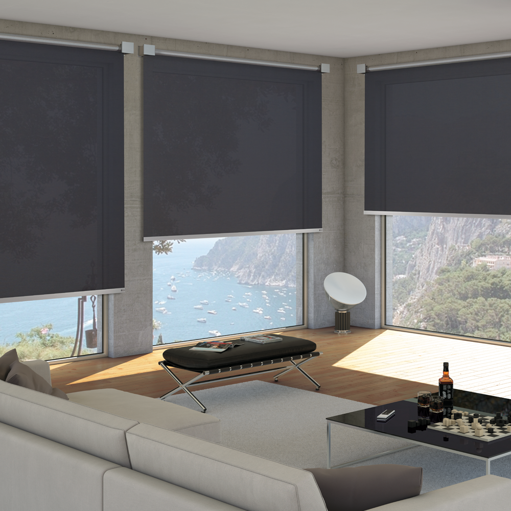 TENDA A RULLO ELETTRICA CON ANGOLARI DECORATIVI, ENERGY 736 - ECLISSE S2-OSCURANTE RB