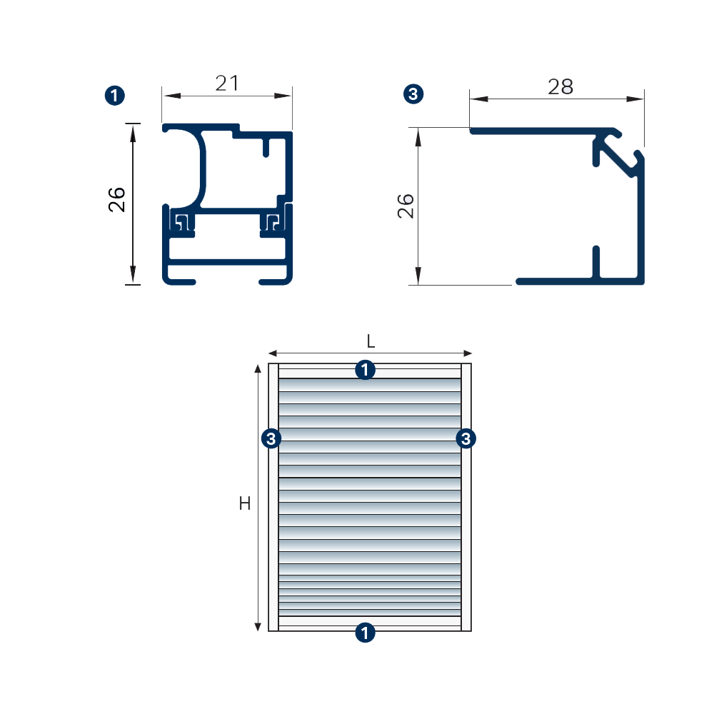 TENDA PLISSETTATA A VETRO, CLASSIC 013