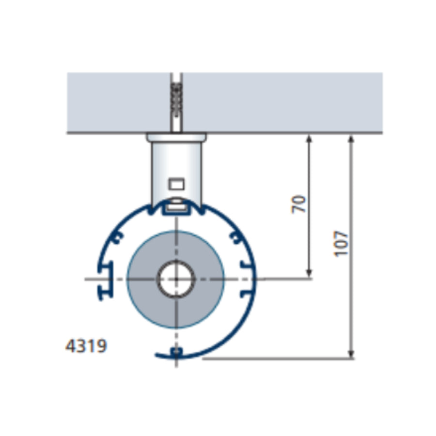 TENDA DECORATIVA CON CASSONETTO TONDO, BOLLE