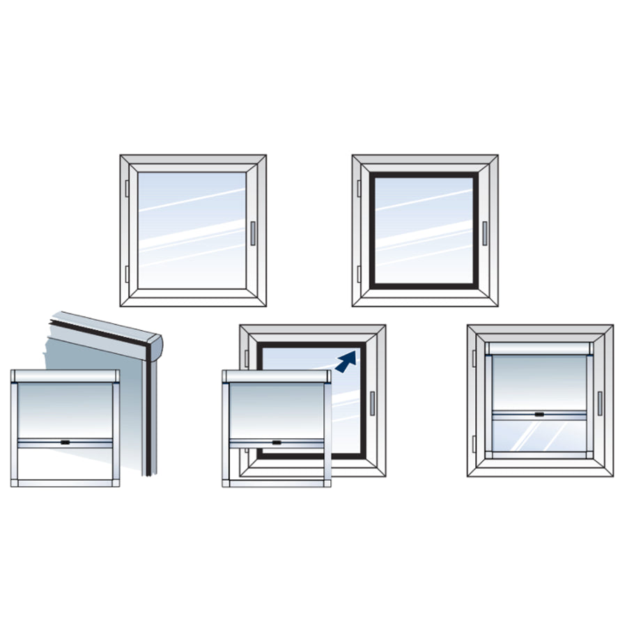 TENDA A VETRO CON CASSONETTO, ROLLBOX 140-SCREEN P45