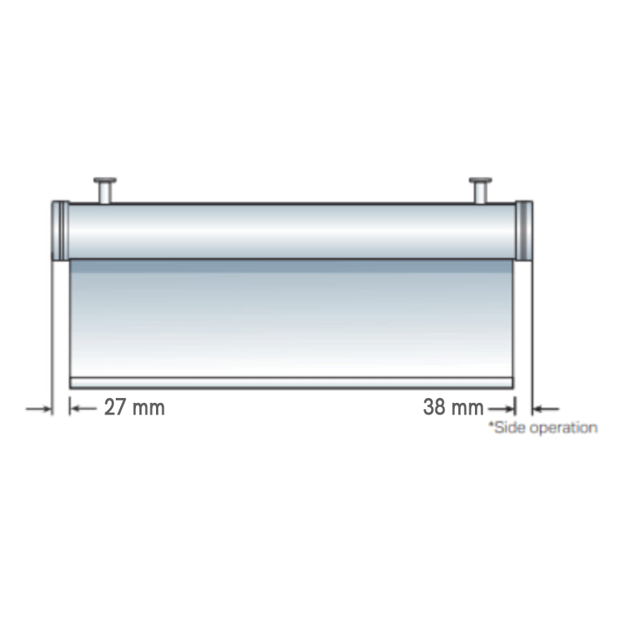 TENDA DECORATIVA CON CASSONETTO TONDO, ROLLBOX 275-ECOSCREEN