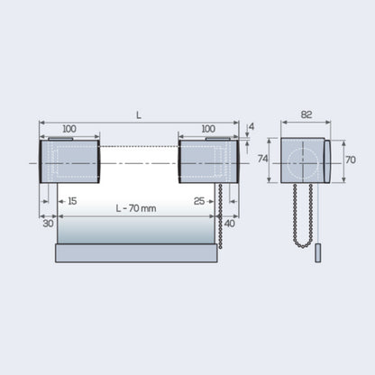 TENDA A RULLO A CATENELLA CON ANGOLARE DECORATIVO, SIDEWINDER 8240 - ECLISSE S2-OSCURANTE TR