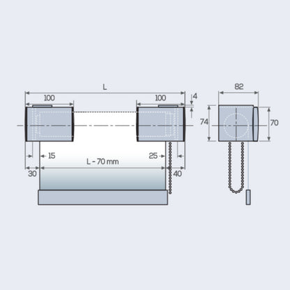 TENDA A RULLO AZIONAMENTO COMBINATO, ANGOLARE DECORATIVO, PLUS 2029 - ECLISSE S2-SCREEN P45